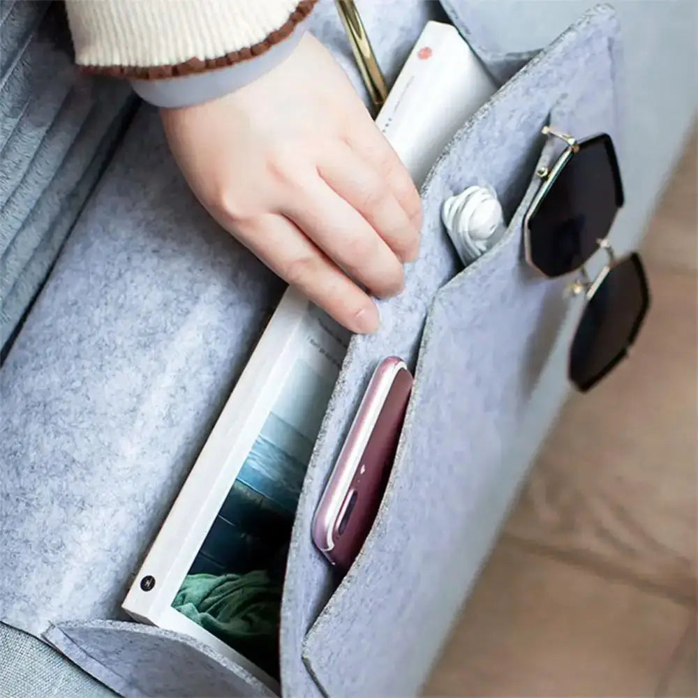 NEW Felt Bedside Storage Bag Organizer Bed Desk Bag TV Remote Control Hanging Caddy Couch Storage Organizer Bed Holder