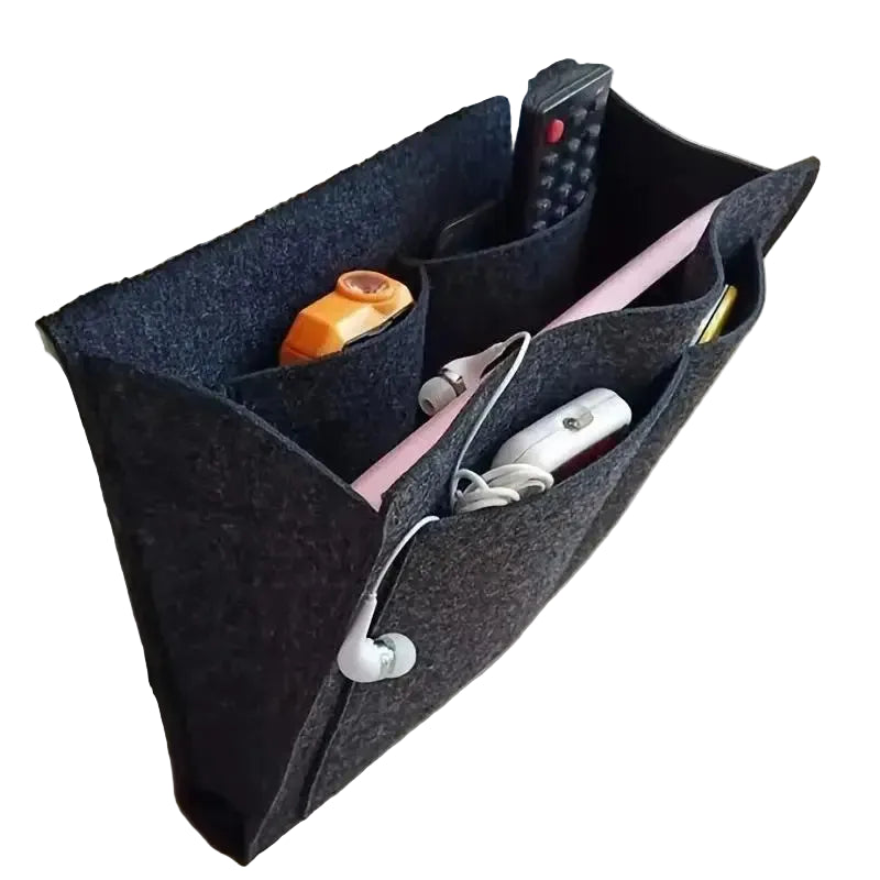 NEW Felt Bedside Storage Bag Organizer Bed Desk Bag TV Remote Control Hanging Caddy Couch Storage Organizer Bed Holder