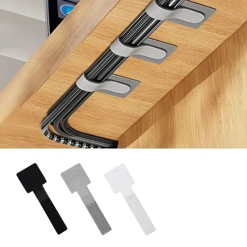 New Reusable Cable Ties Velcro Ties Self-Adhesive Power Cord Cable Holder Adjustable Cord Storage Desktop Organiser