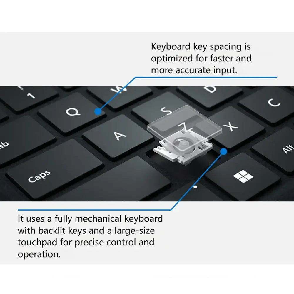 New upgraded Surface Pro 8/9/X/10/11 Bluetooth magnetic professional custom keyboard with pen slot,touchpad,and 7-color