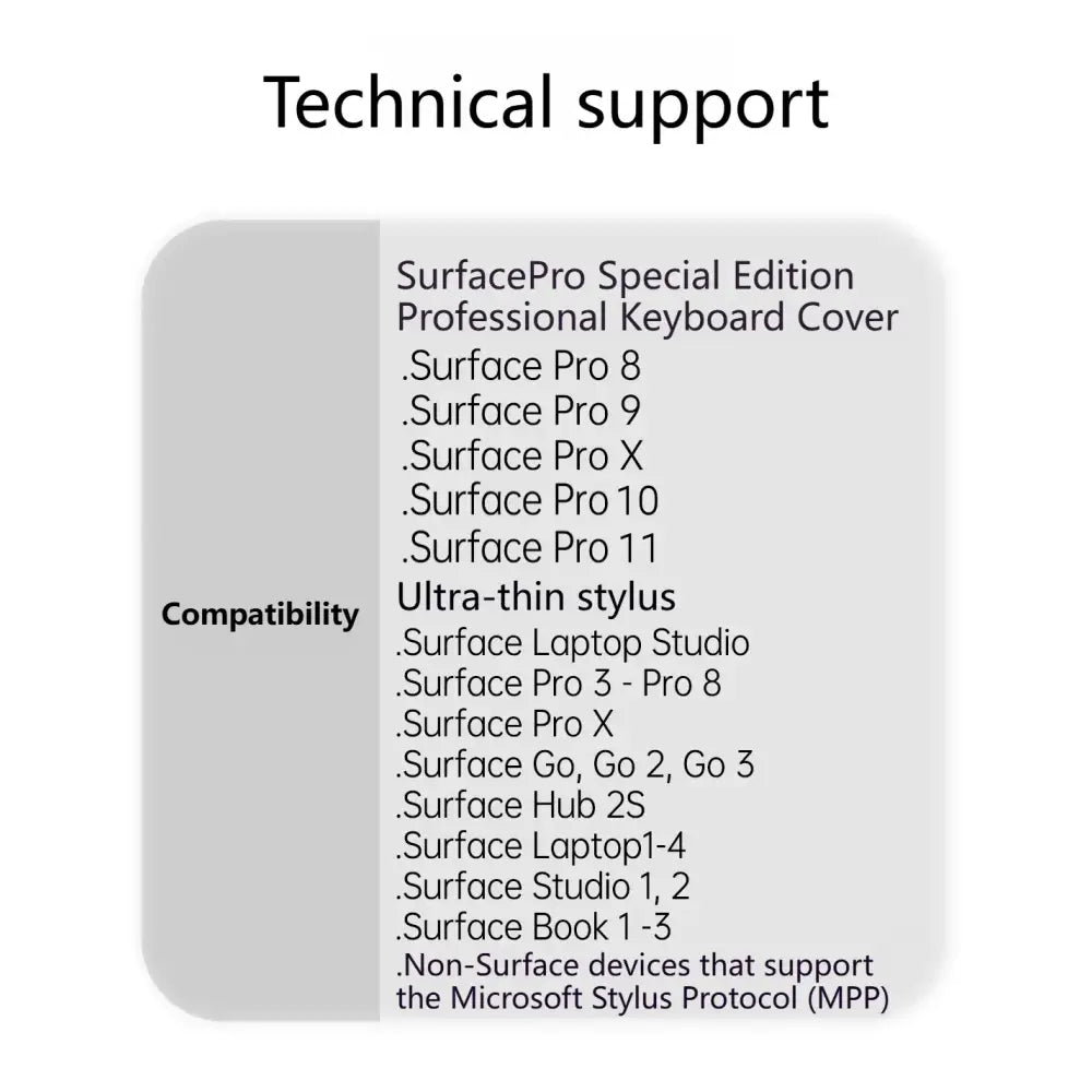 New upgraded Surface Pro 8/9/X/10/11 Bluetooth magnetic professional custom keyboard with pen slot,touchpad,and 7-color