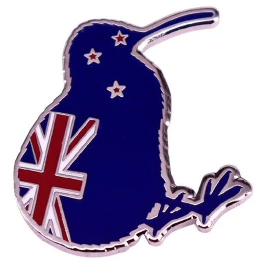 New Zealand Kiwi Bird Enamel Pin - SS