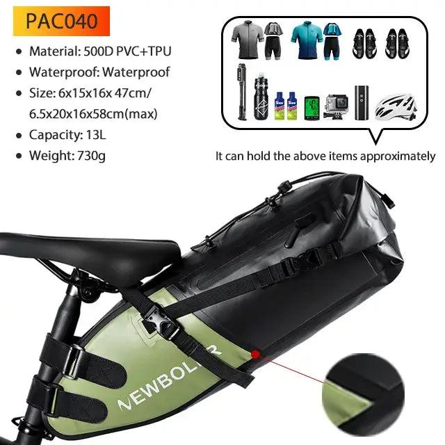 NEWBOLER Waterproof Bikepacking Bag Set Bicycle Travel Bag For Gravel Bike Road Bike Long-Distance Touring Cycling