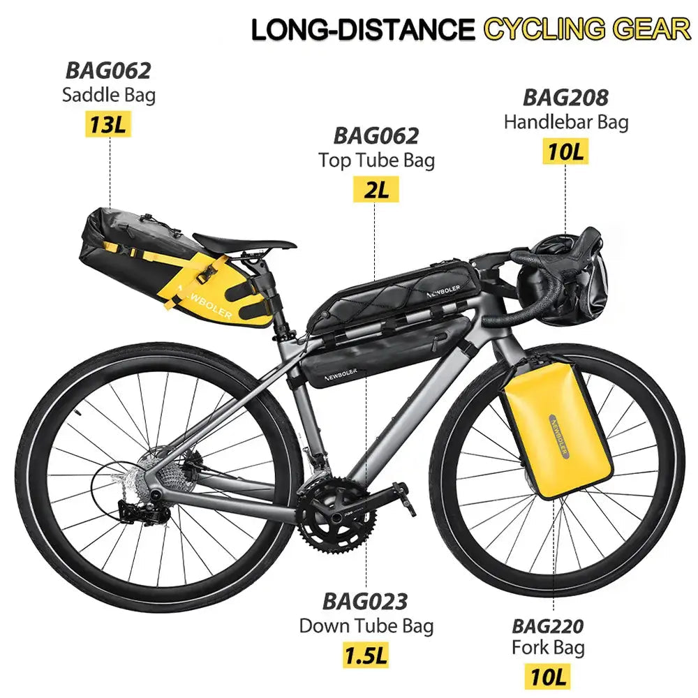 NEWBOLER Waterproof Bikepacking Bag Set Bicycle Travel Bag For Gravel Bike Road Bike Long-Distance Touring Cycling
