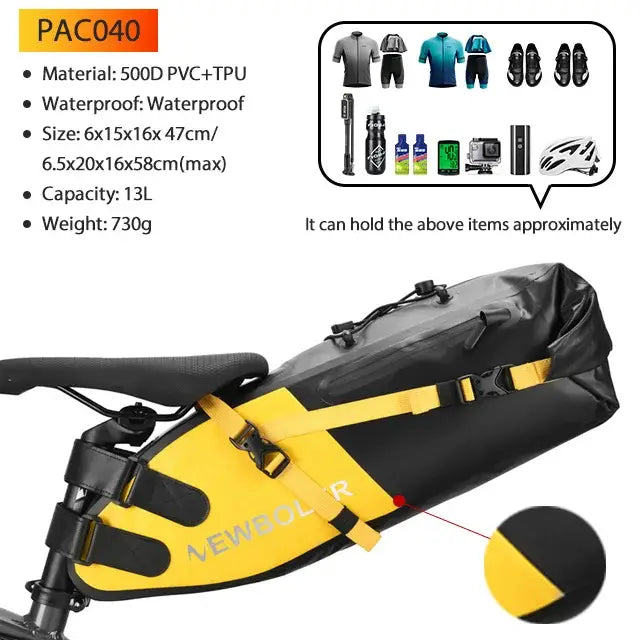 NEWBOLER Waterproof Bikepacking Bag Set Bicycle Travel Bag For Gravel Bike Road Bike Long-Distance Touring Cycling