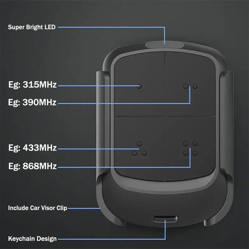 Newest 280MHz-868MHz Multifrequency Garage Door Remote Control Duplicator 433MHz 868MHz Auto Scan Clone Code Grabber
