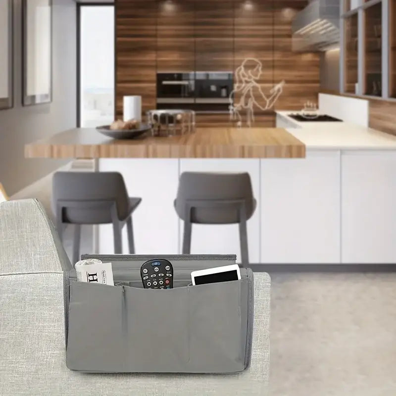 No-Slip Couch Sofa Armrest Organiser Arm Chair Caddy Bedside Storage Pocket TV Remote Holder Bed Storage Pocket Bag