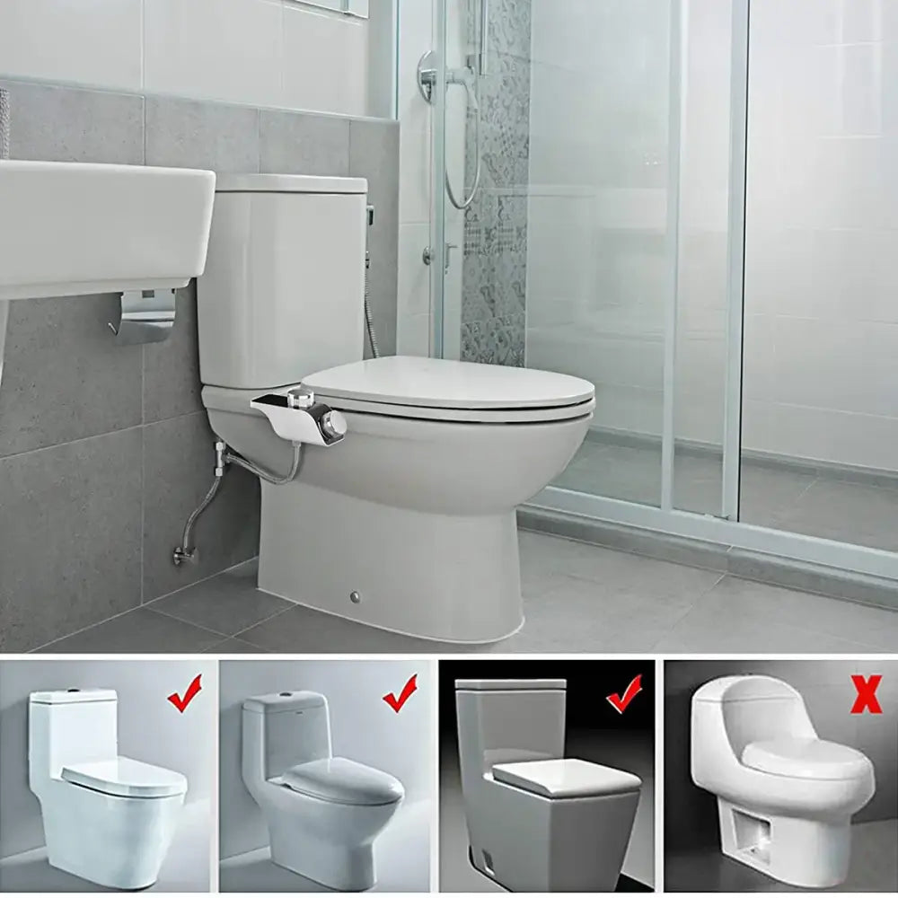 Non-Electric Dual Nozzle Toilet Seat Attachment (different types available) - SS