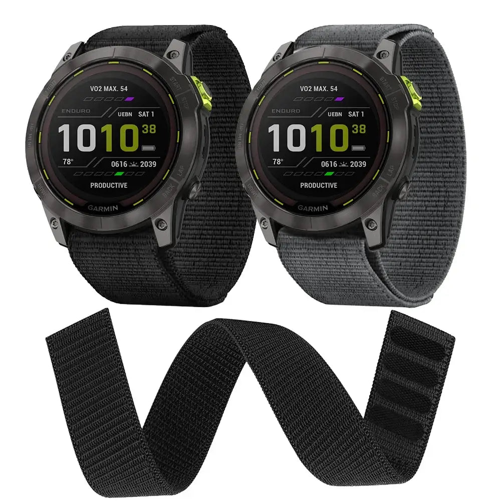 Nylon Hook & Loop Strap for the Garmin Instinct 2/2S (available in 2 colours) - Black / Garmin Instinct - TWS