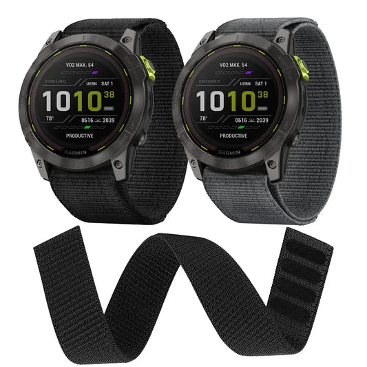 Nylon Hook & Loop Strap for the Garmin Instinct 2/2S (available in 2 colours) - Black / Garmin Instinct - TWS