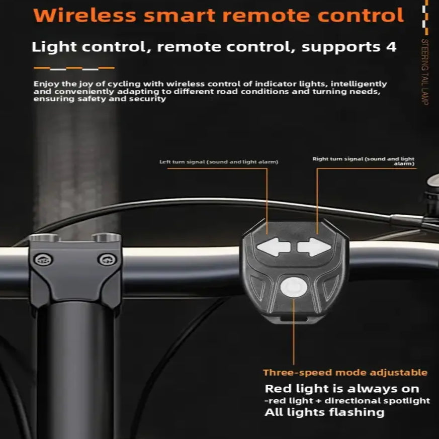 OFFBONDAGE Turn Signal Bike Tail Lights Wireless Remote Control Waterproof Rechargeable Cycling Rear Lamp LED MTB Rear