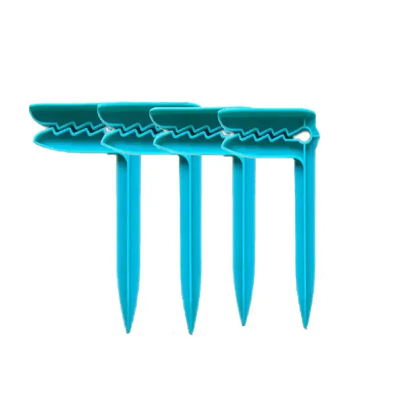 Outdoor Beach & Picnic Mat Towel Holder – Windproof Camping Tool (4pcs) - Blue - 4pcs - SS