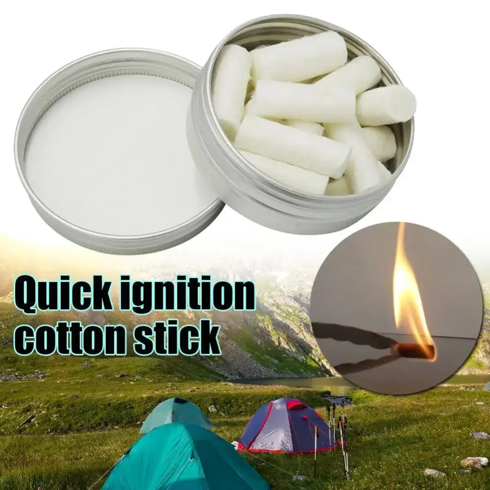 Outdoor Camping Paraffin Swab Survival Fire Starting Starter Tool Cord Gear Rope Fire Kit Waxbraided Natural Tinder