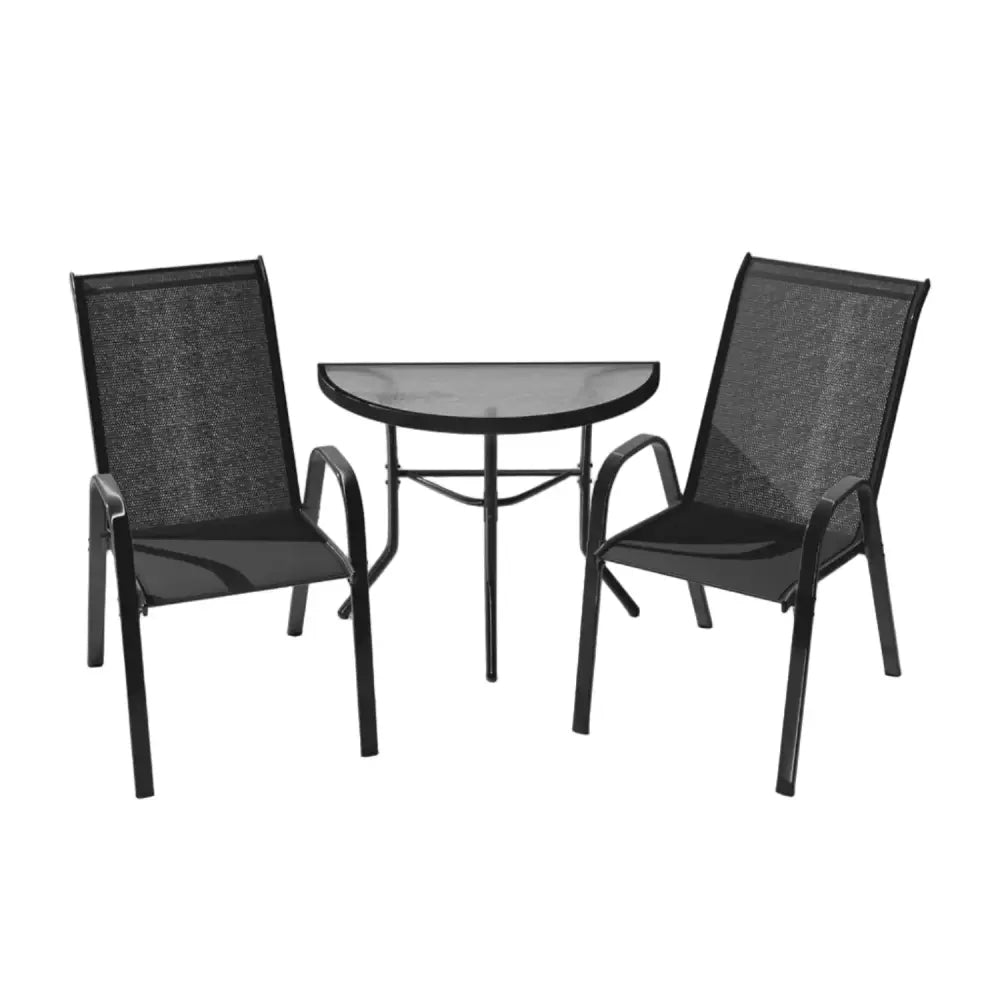 Outdoor Dining Set – 1 Semicircular Patio Table & 2 Chairs - SS