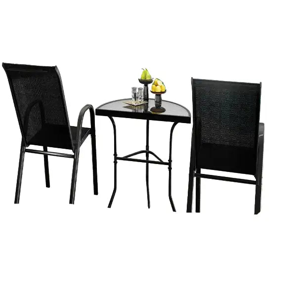 Outdoor Dining Set – 1 Semicircular Patio Table & 2 Chairs - SS