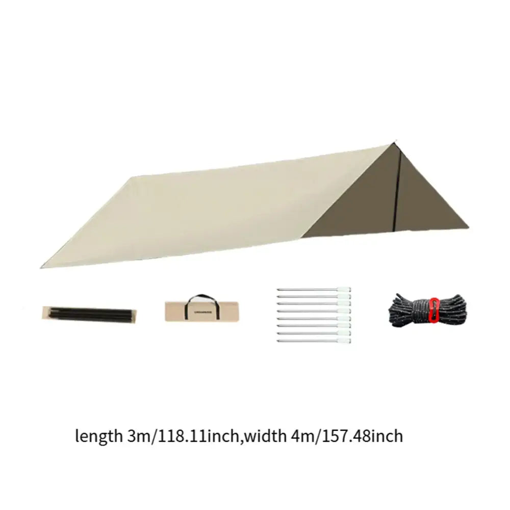 Outdoor Portable Waterproof Tarp 3m x 4m (3 colours available) - Beige / 3x4m - SS