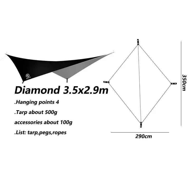 Outdoor UV resistant Tarp - diamond black