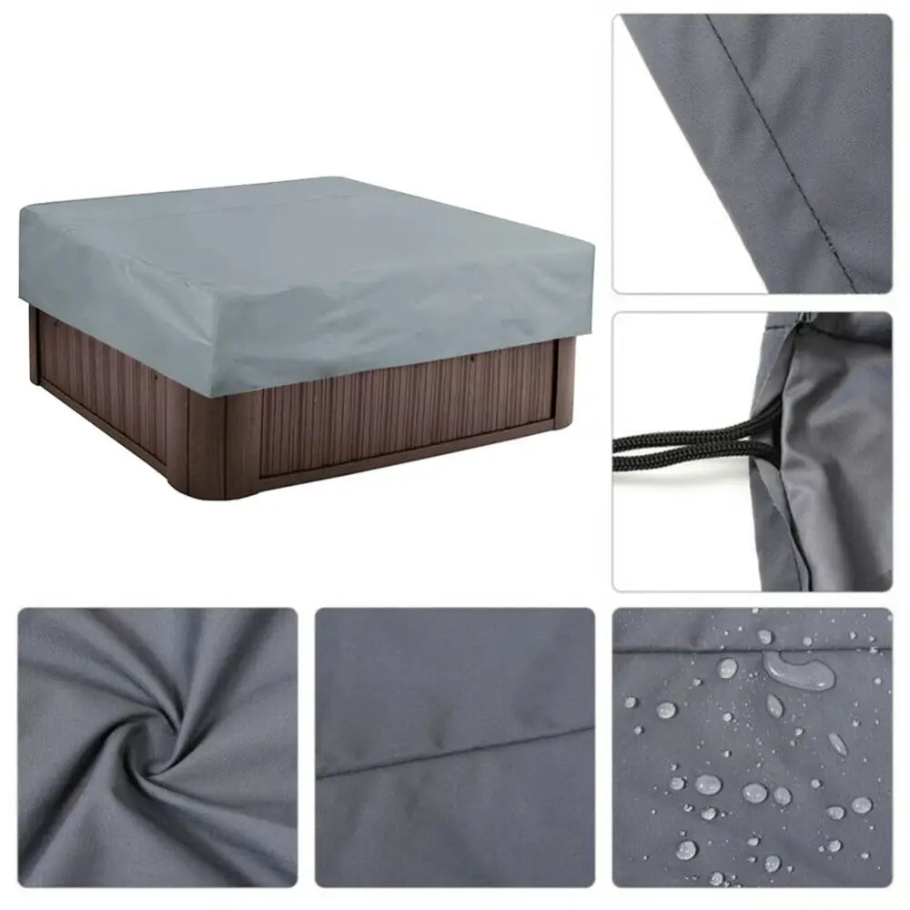 Outdoor Waterproof Hot Tub Cover – 220×220×30cm Square Spa Protector - SS