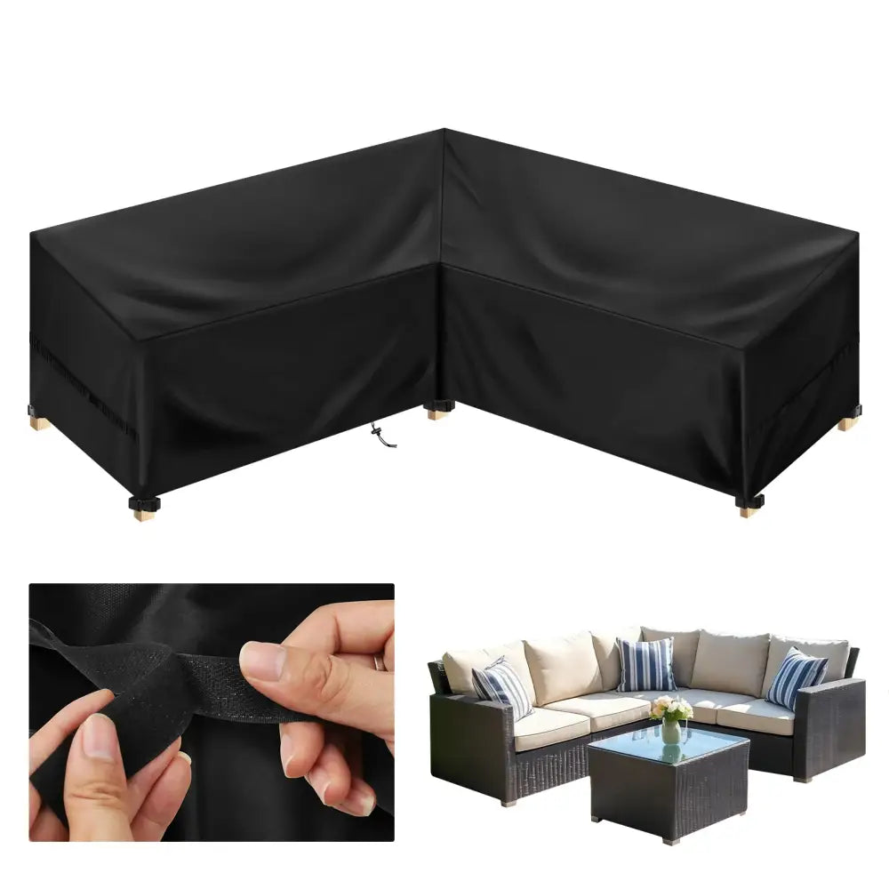 Outdoor Waterproof L-Shape Sofa Cover – Heavy-Duty Weather Protection (different sizes available) - SS