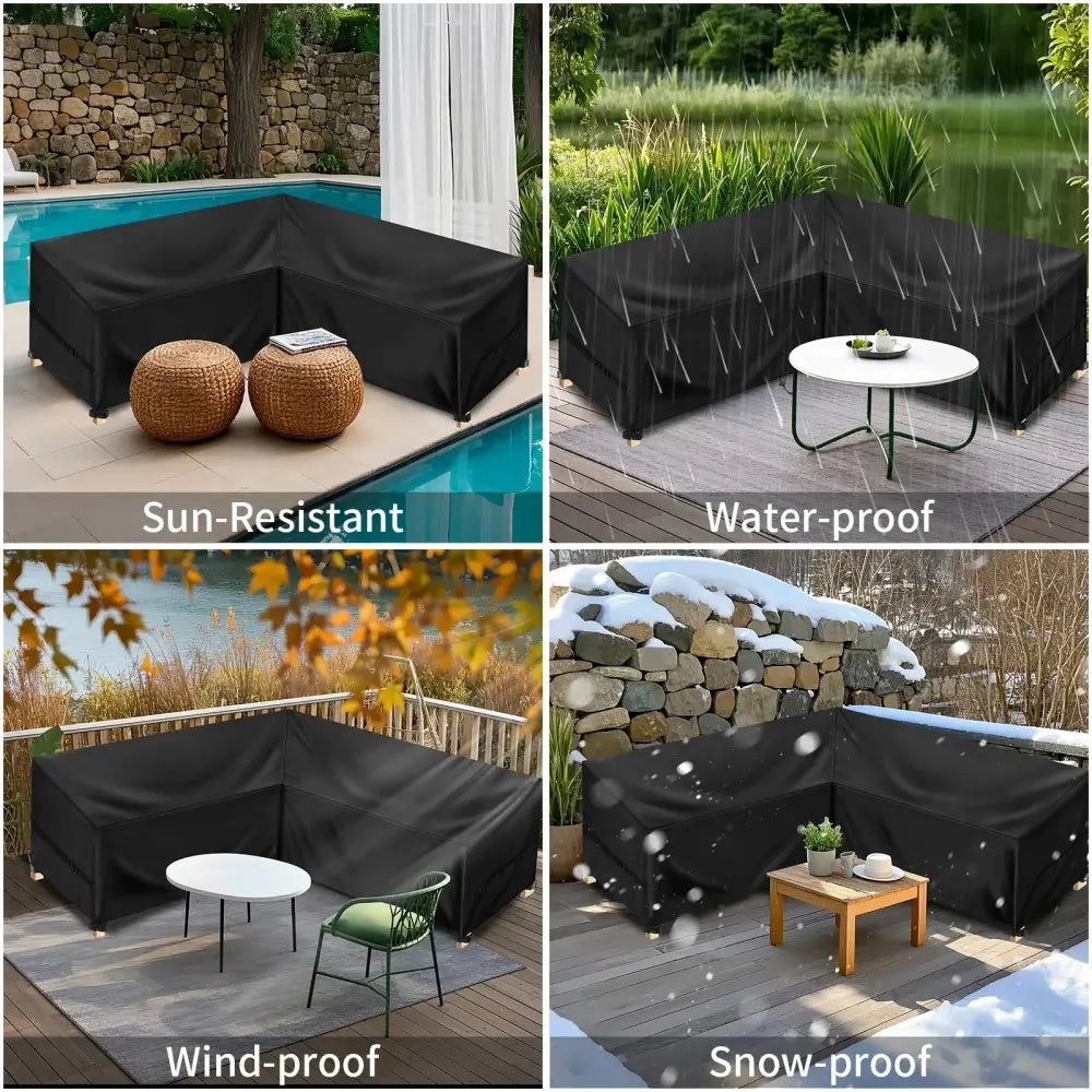 Outdoor Waterproof L-Shape Sofa Cover – Heavy-Duty Weather Protection (different sizes available) - SS