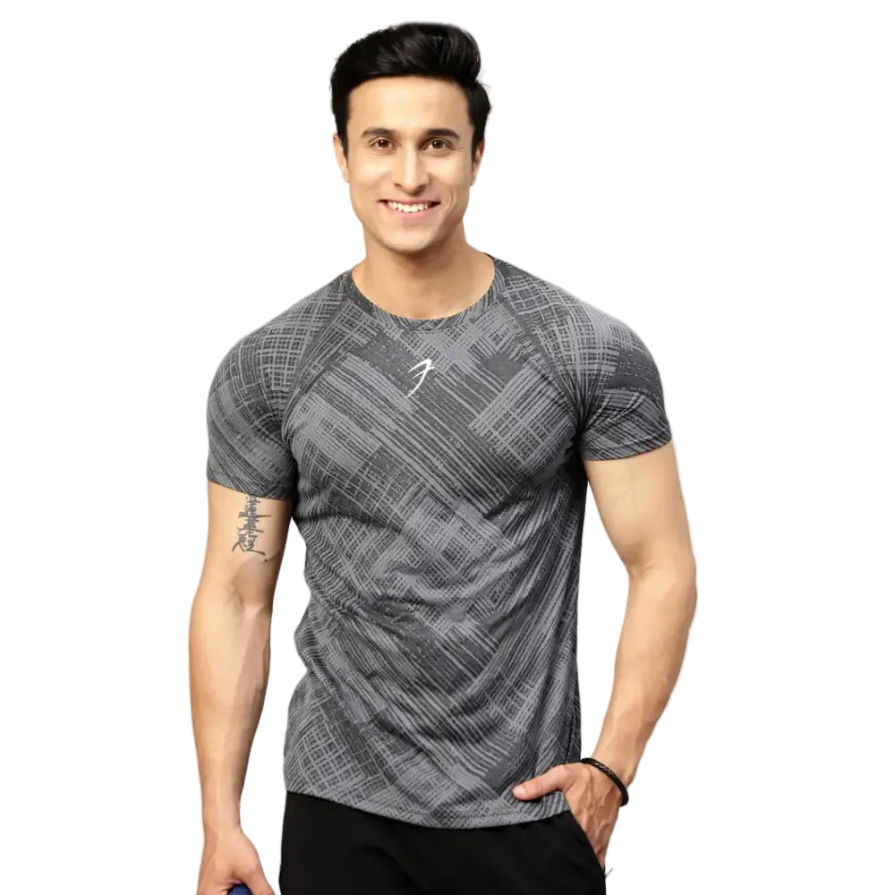Ozone Jacquard T-shirt Coal - Tshirts