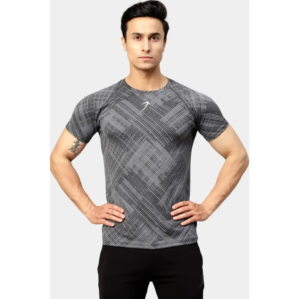 Ozone Jacquard T-shirt Coal - Tshirts