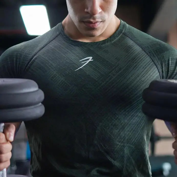 Ozone Jacquard T-shirt Green - Tshirts