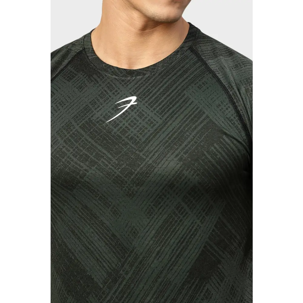 Ozone Jacquard T-shirt Green - Tshirts