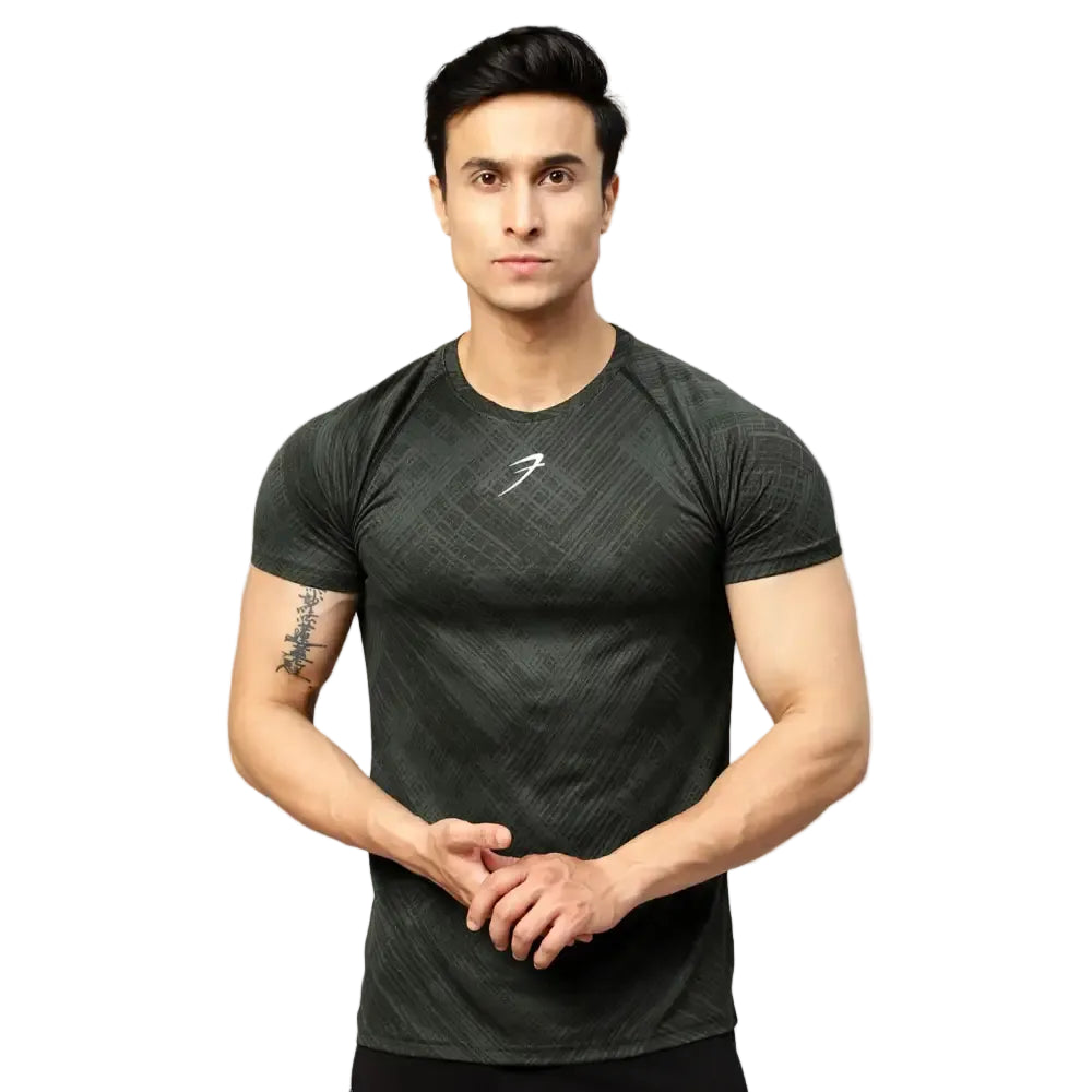 Ozone Jacquard T-shirt Green - Tshirts
