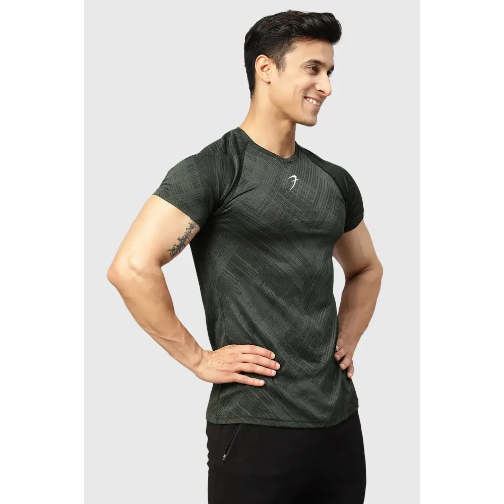 Ozone Jacquard T-shirt Green - Tshirts