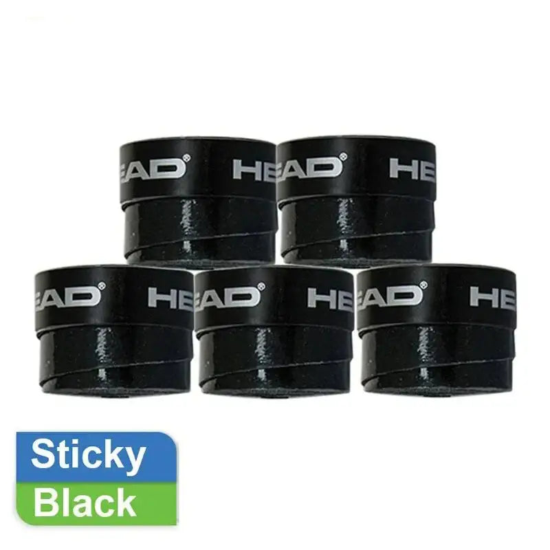 Padel Racket / Tennis Racket Non-Slip Sweat Absorbing Grip Tape (5 Pcs) - Sticky Black - 9eight5
