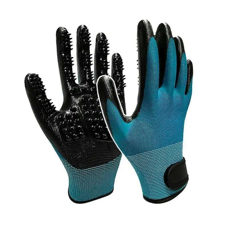 Pair of Pet Bath Gloves - Lake blue - SS