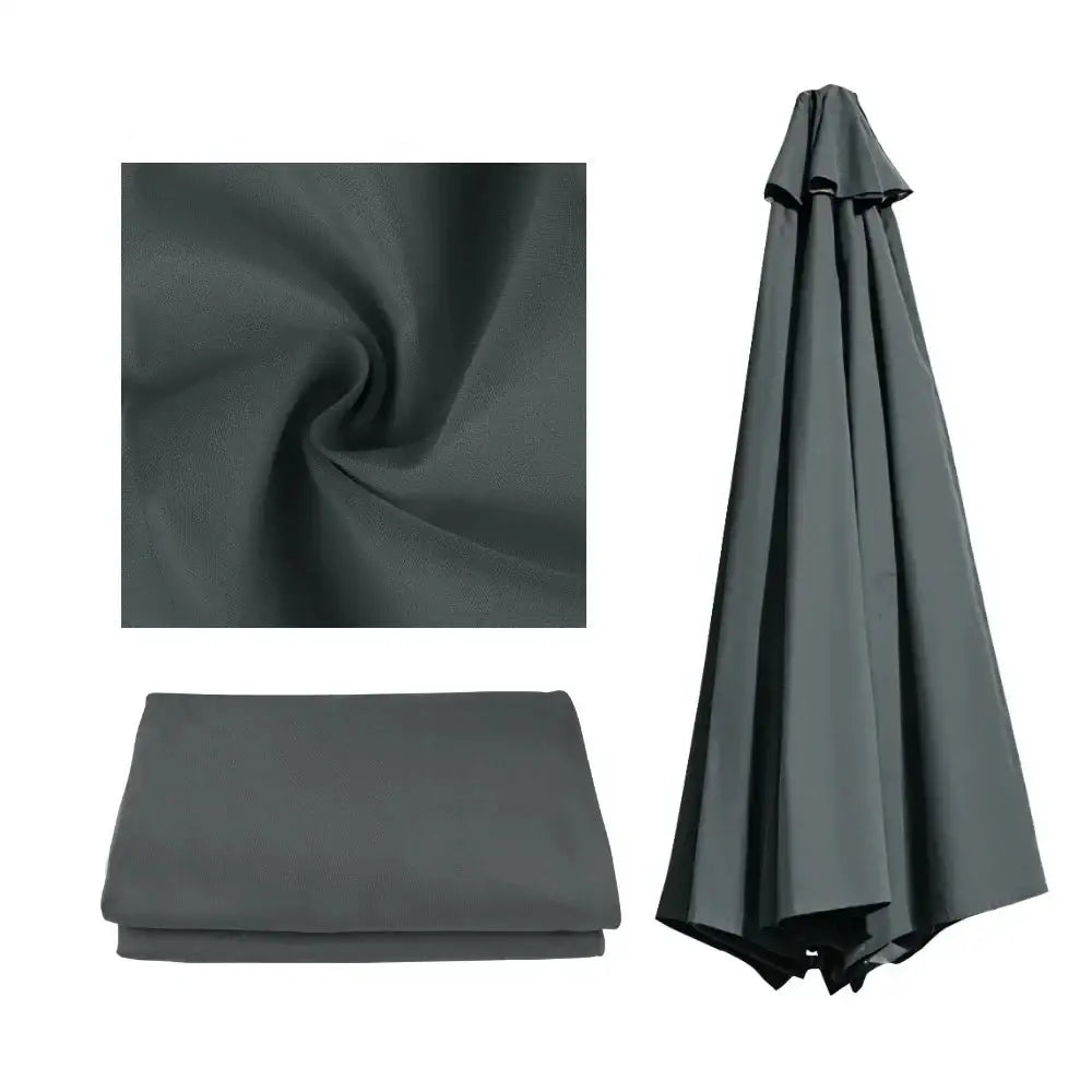 Parasol Replacement Cover – 6 or 8 Ribs (6 colours available) - Dark Grey / 6Ribs 2.5M - SS