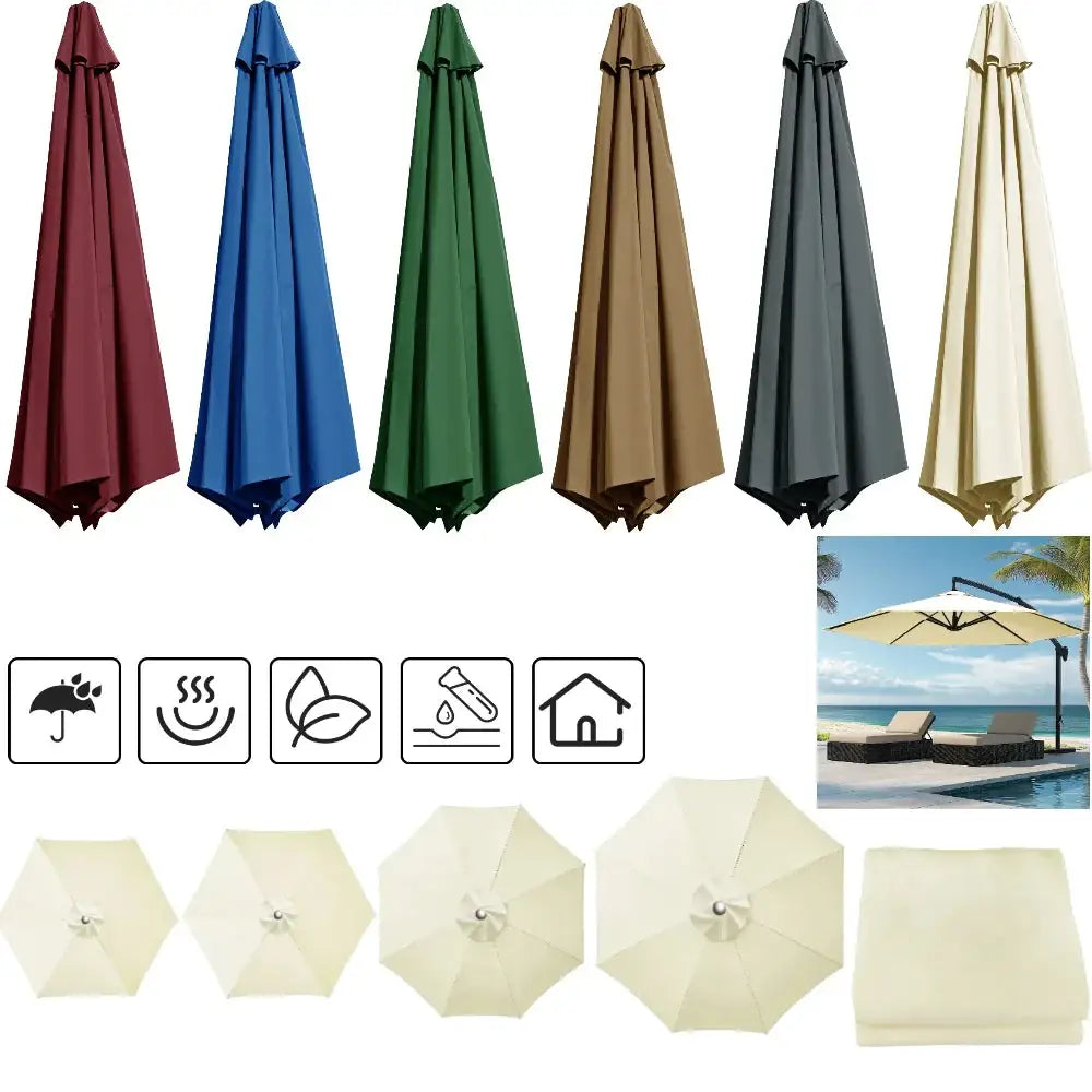 Parasol Replacement Cover – 6 or 8 Ribs (6 colours available) - SS