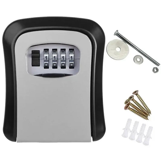 Password Key Box Decoration Key Code Box Key Storage Lock Box Wall Mounted Password Box Outdoor Key Safe Lock Box - gray