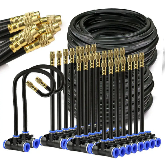 PE Hose with Adjustable Misting Sprayer & Pump Kit for Garden (different sizes available) - SS