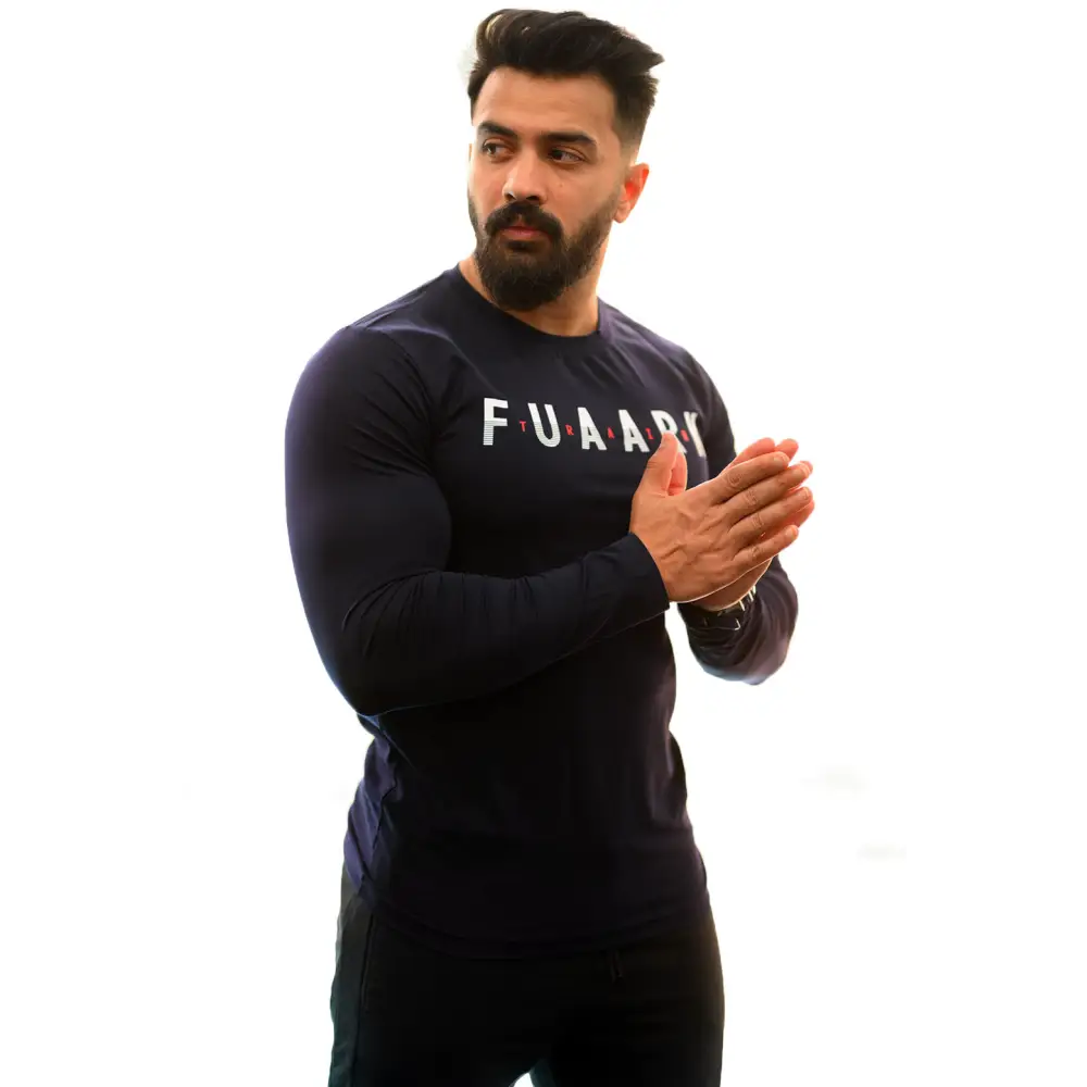 Peak Fullsleeves T-shirt Navy - Tshirts