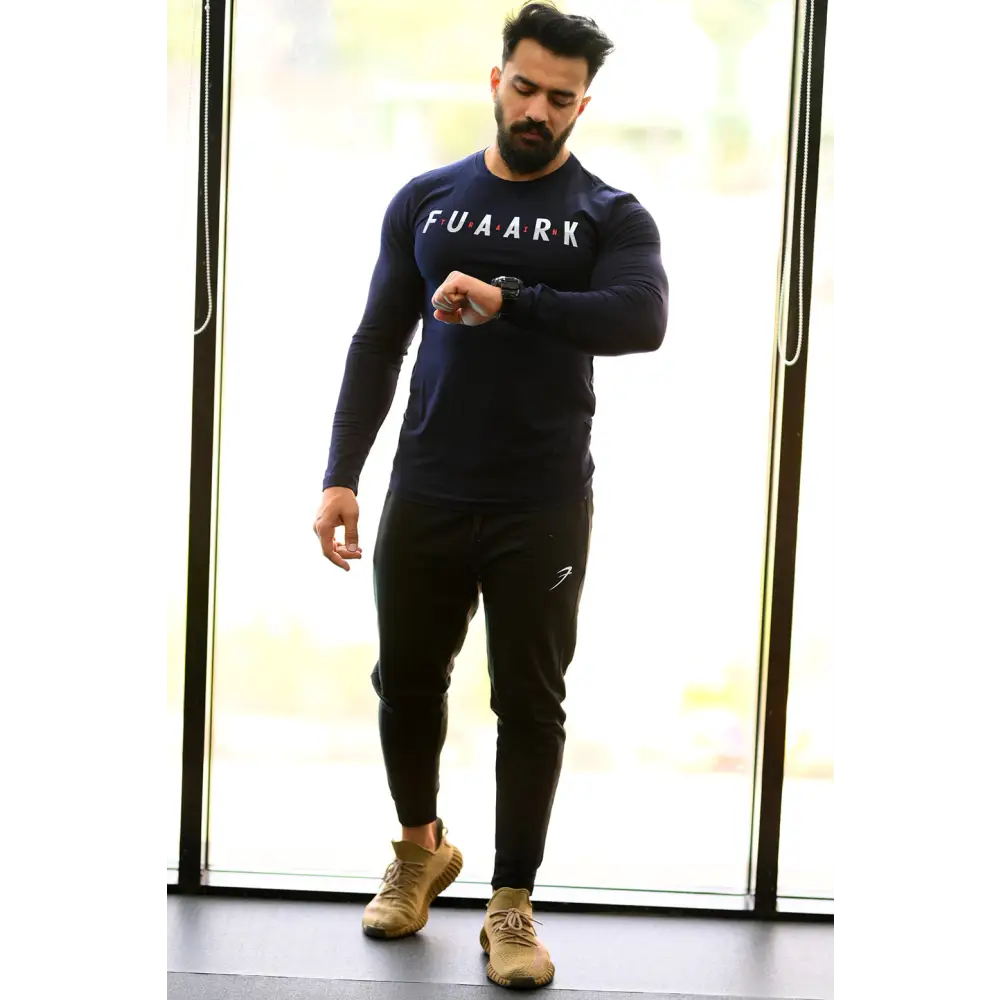 Peak Fullsleeves T-shirt Navy - Tshirts