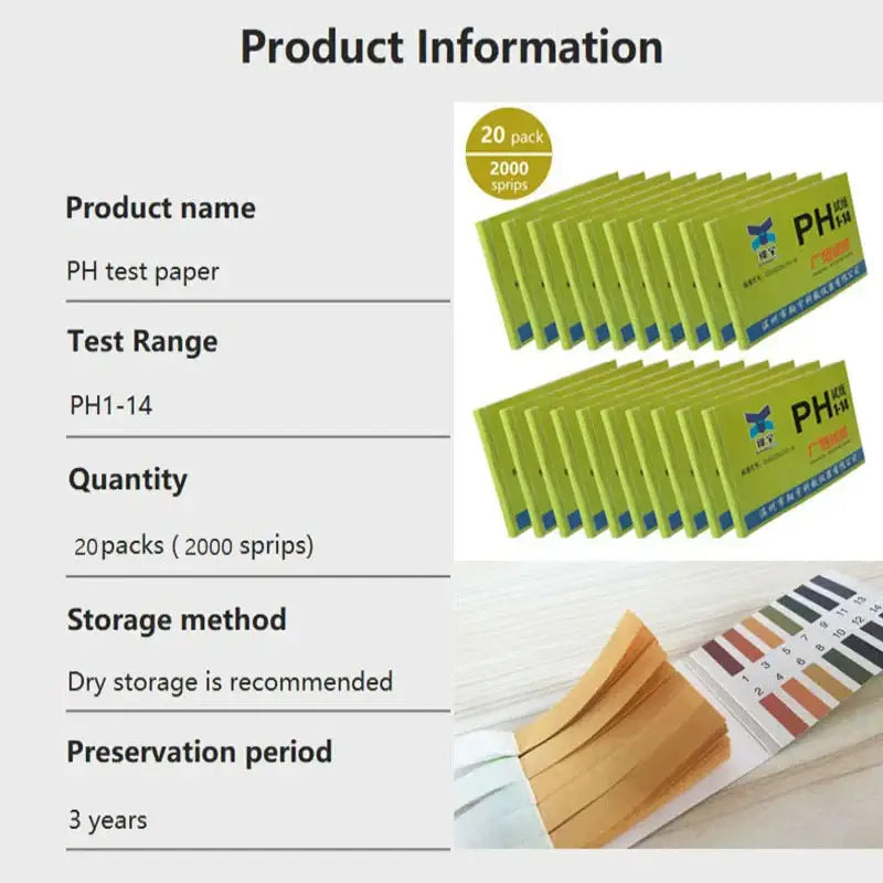 PH Litmus Paper Test Strips – 2000 Strips - 20 packs / PH Test Strips - HBC