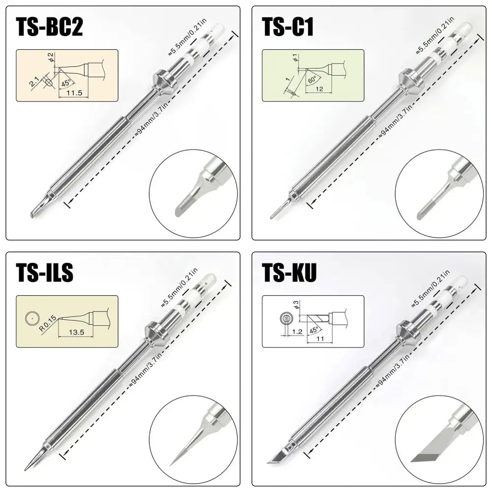 Pine64 TS101/TS100/ Soldering Iron Tips Sets - HBC