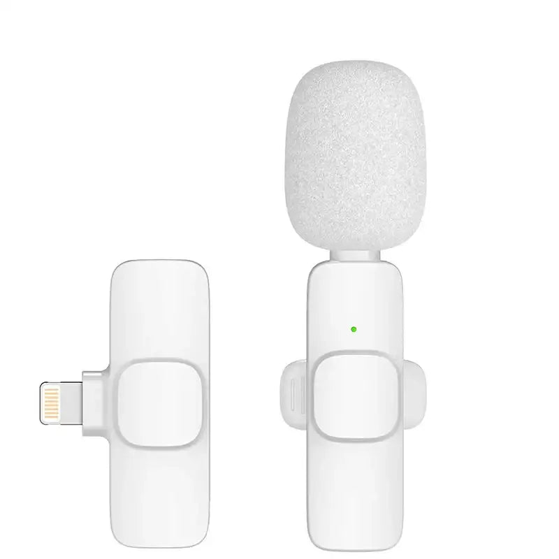 Pink Wireless Lavalier Mic for iPhone & Android (various type of sets available) - White 1 in 1 for iOS - 9eight5