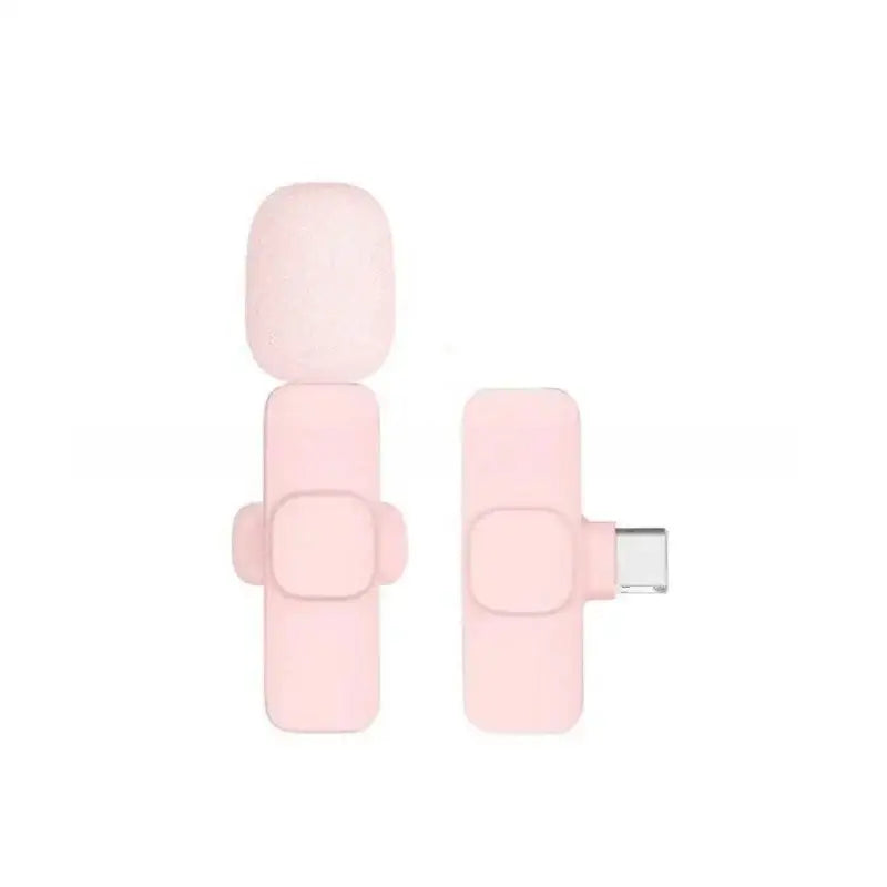 Pink Wireless Lavalier Mic for iPhone & Android (various type of sets available) - Pink 1 in 1 for Type C - 9eight5