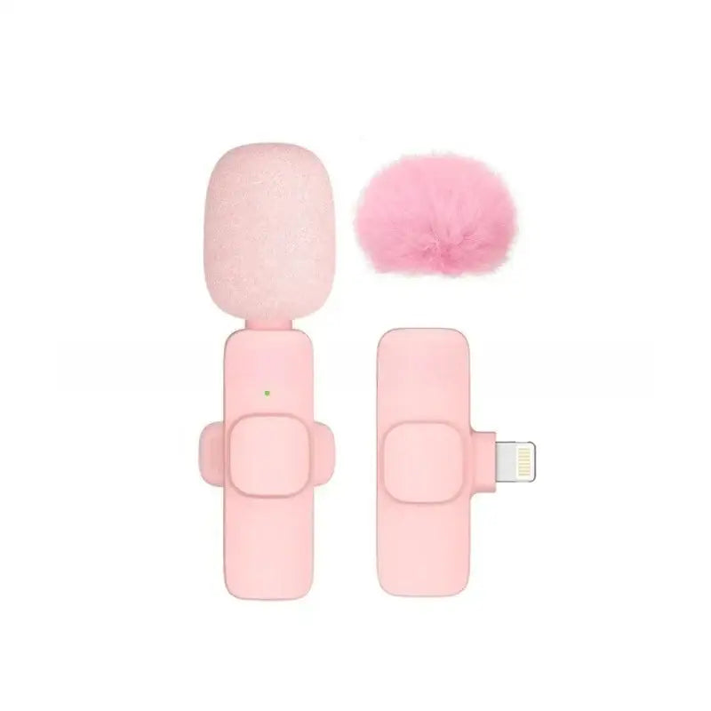 Pink Wireless Lavalier Mic for iPhone & Android (various type of sets available) - Pink 1 in 1 for iOS A - 9eight5