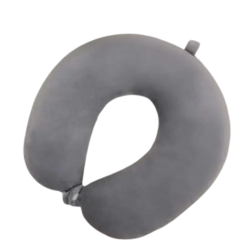 Plush U-Shaped Travel Neck Pillow (3 colours available) - Nap Pillow / Dark Gray - SS