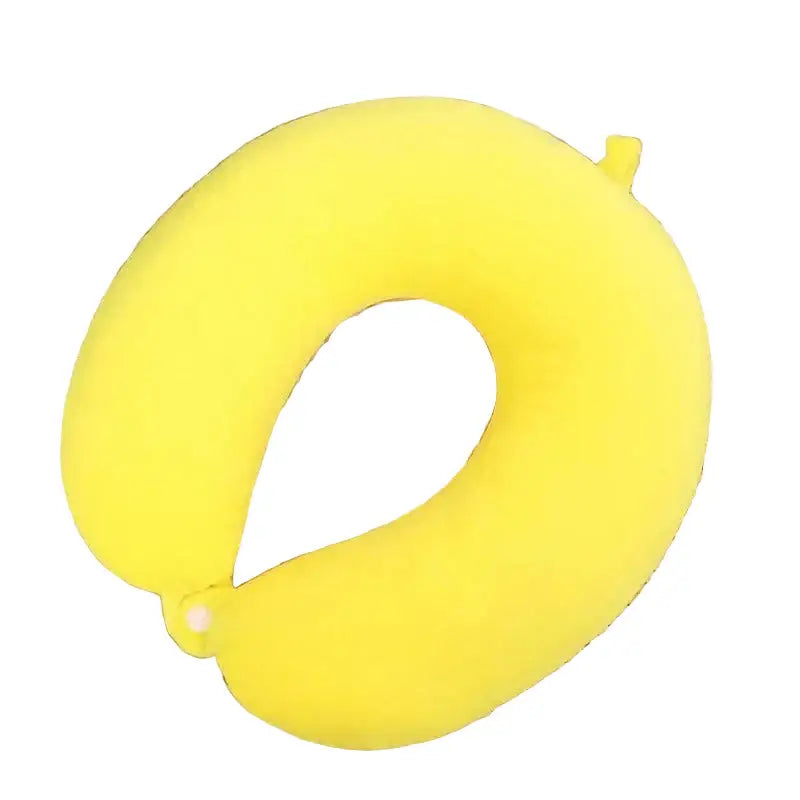 Plush U-Shaped Travel Neck Pillow (3 colours available) - Nap Pillow / Yellow - SS