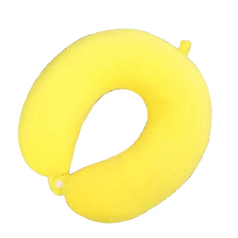 Plush U-Shaped Travel Neck Pillow (4 colours available) - Yellow / Neck Pillow - SS
