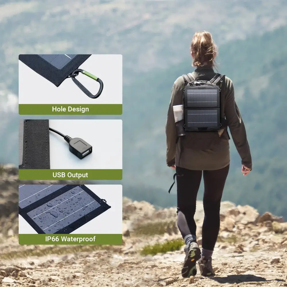 Portable 10W Solar Panel USB Output - 5V10W / Solar Charger - SS