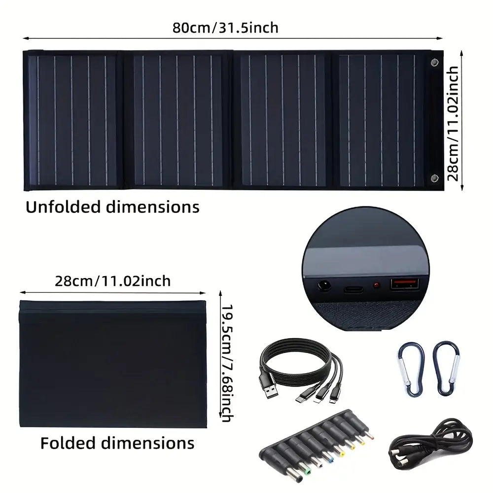 Portable 120W Solar Charging Panel Waterproof - 120W / Solar Panel - SS