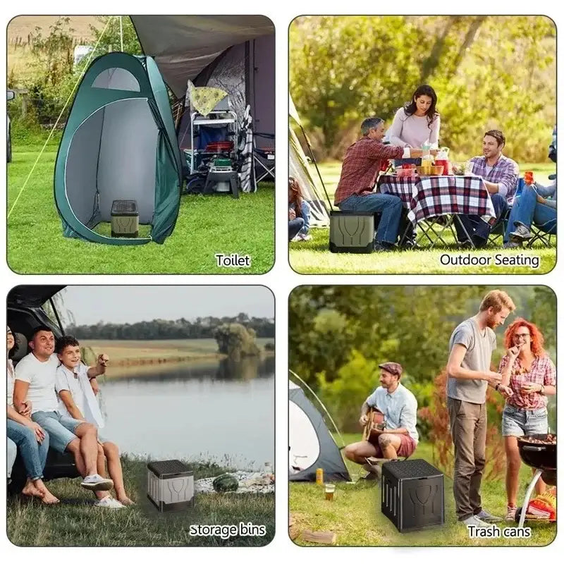 Portable 4-in-1 Outdoor Camping Toilet – Foldable & Odor-Proof - SS