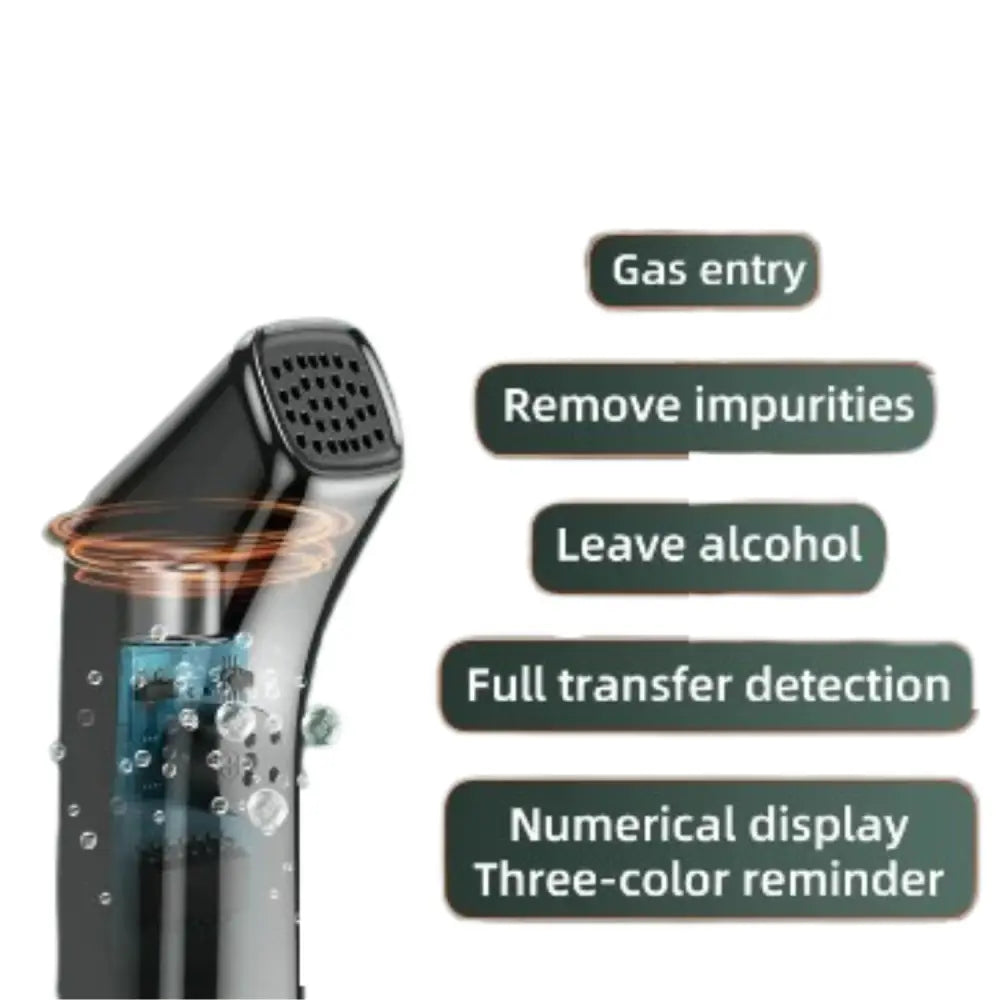 Portable Alcohol Detector with LCD & 3-Color Indicator - Breathalyzer - HBC